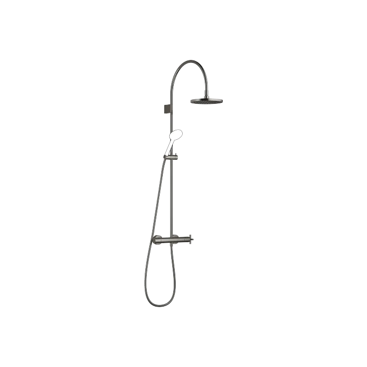 TARA Showerpipe mit Brause-Thermostat ohne Handbrause FlowReduce - Dark Chrome - 34 463 892-19