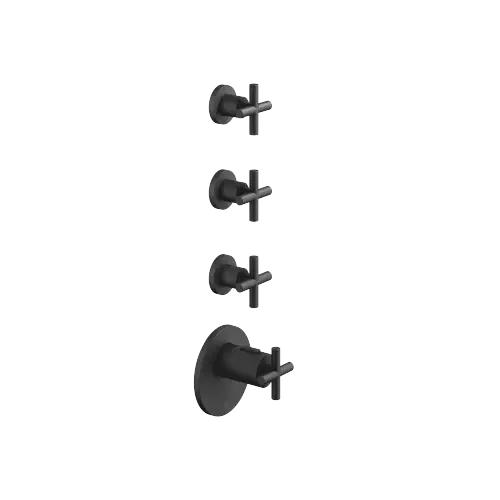 TARA xTOOL Thermostat module with 3 valves - Matte Black - Set containing 4 articles