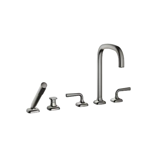 COYA Gruppo vasca cinque fori per montaggio bordo vasca con deviatore - Dark Chrome - 27 522 414-19