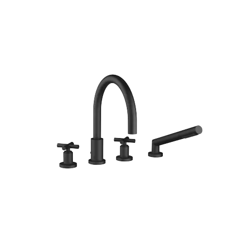 TARA Bath shower set for bath rim or tile edge installation - Matte Black - 27 512 892-33 0050