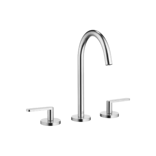 META Three-hole basin mixer with pop-up waste - Brushed Chrome - 20 713 661-93
