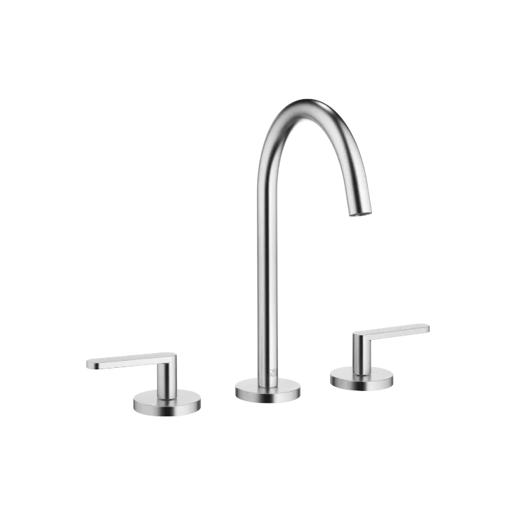 META Three-hole basin mixer with pop-up waste - Brushed Chrome - 20 713 661-93