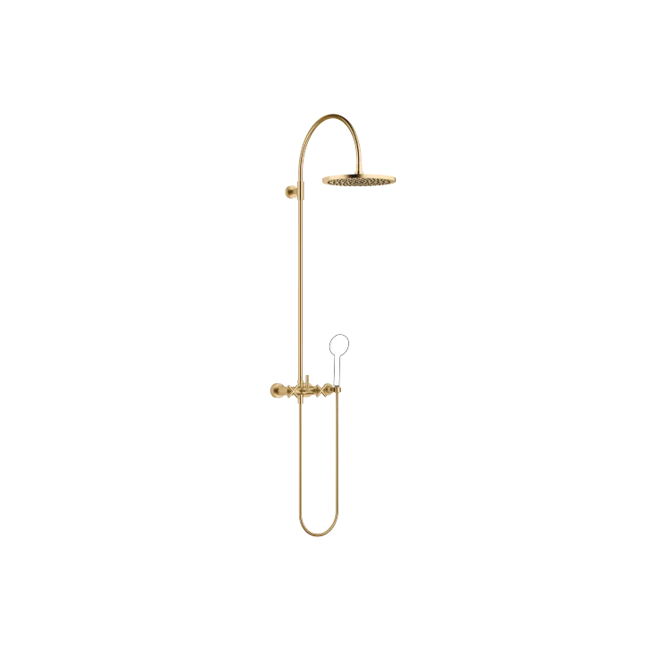 TARA Showerpipe with shower mixer without hand shower 300 mm - Brushed Durabrass (23kt Gold) - 26 622 892-28