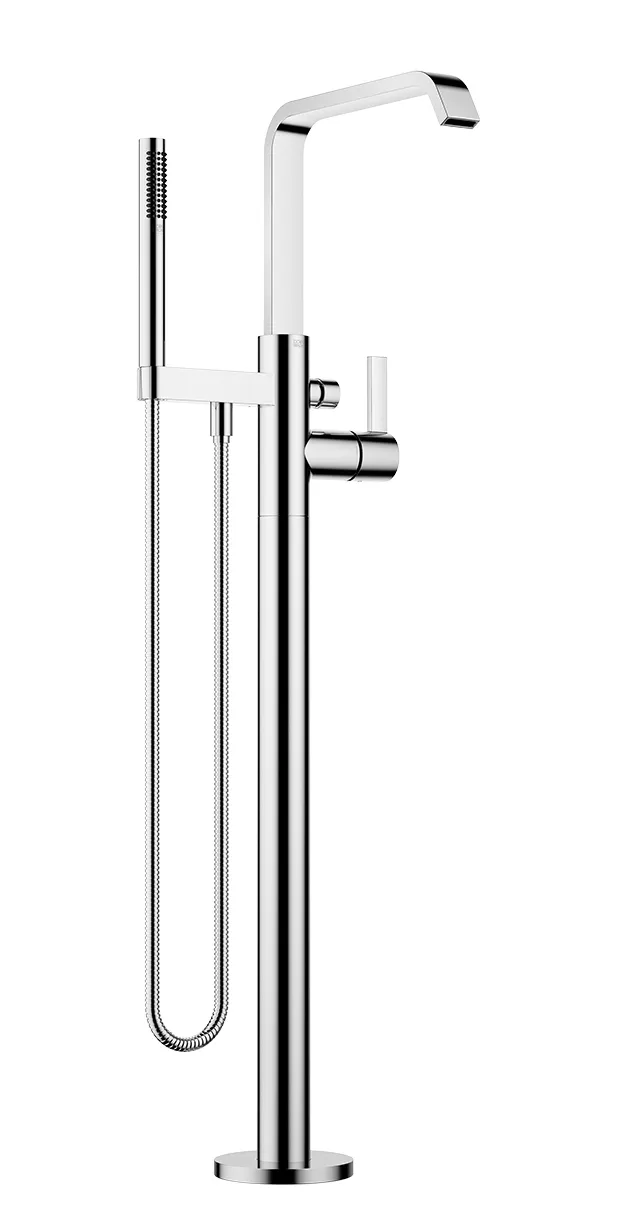IMO Single-lever bath mixer with stand pipe for free-standing assembly with hand shower set - Brushed Platinum - 25 863 671-06 0050