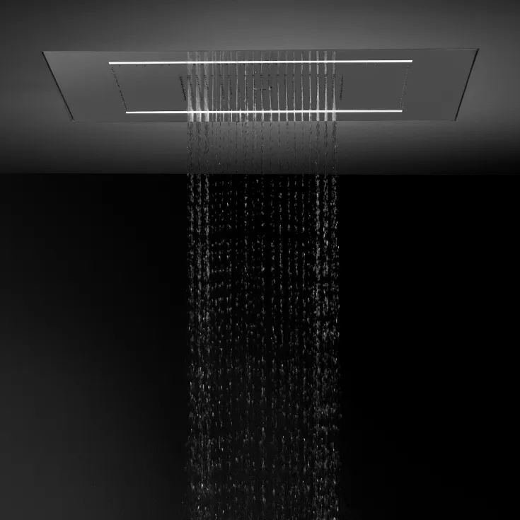 RAIN SKY M Rain panel for recessed ceiling installation - Brushed Stainless Steel - 41 100 979-86