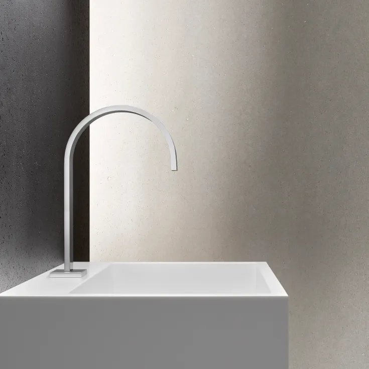 MEM eSET Touchfree Basin mixer without pop-up waste with temperature setting - Chrome - Set containing 2 articles