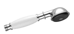 MADISON Douchette à main en laiton avec poignée en porcelaine (blanche) FlowReduce - Chrome brossé - 28 002 970-93 0010