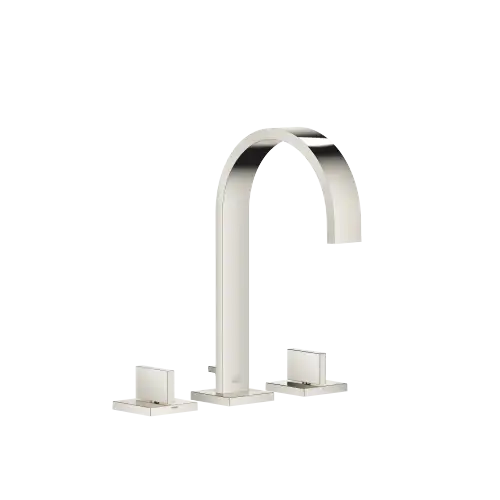 MEM Three-hole lavatory mixer with drain - Platinum - 20 713 782-08 0010