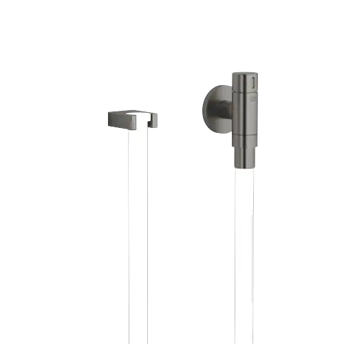 WATER TUBE Kneipp wall elbow with hose holder with individual rosettes FlowReduce - Brushed Dark Platinum - 27 843 979-99