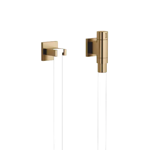 WATER TUBE Kneipp wall elbow with hose holder with individual rosettes - Brushed Dark Brass (PVD) - 27 821 979-39