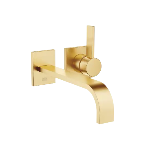 MEM Wall-mounted single-lever basin mixer without pop-up waste - Brushed Durabrass (23kt Gold) - 36 862 782-28 0010