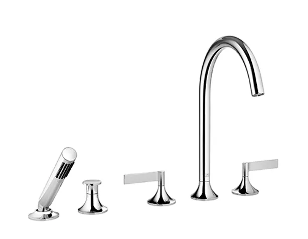 VAIA Five-hole bath mixer for deck mounting with diverter - Champagne (22kt Gold) - 27 522 819-47 0050