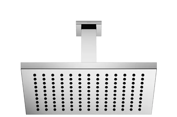 Regenbrause mit Deckenanbindung FlowReduce 300 x 240 mm - Gold gebürstet (PVD) - 28 772 980-37