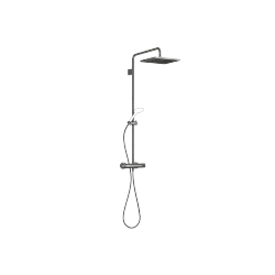 Showerpipe with shower thermostat without hand shower - Dark Chrome - 34 459 980-19