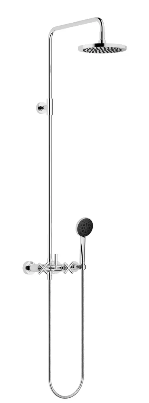 TARA Showerpipe Application with shower mixer 220 mm - Brushed Light Gold (PVD) - Set containing 1 articles