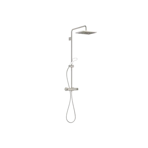 Exposed shower set with shower thermostat without hand shower 11-3/4" x 9-1/2" - Brushed Platinum - 34 459 980-06 0010