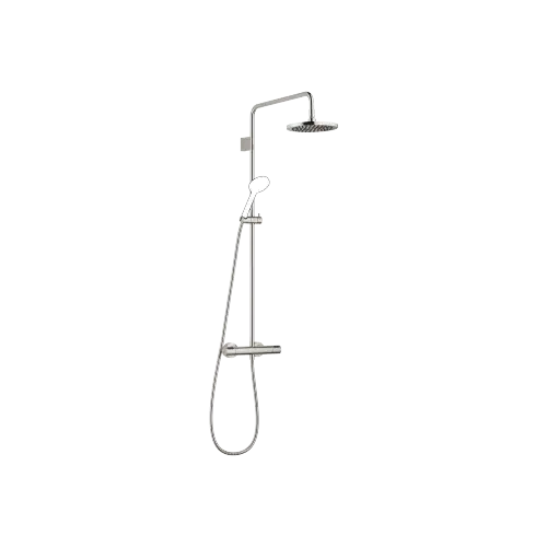 Showerpipe with shower thermostat without hand shower FlowReduce 220 mm - Platinum - 34 464 979-08 0010