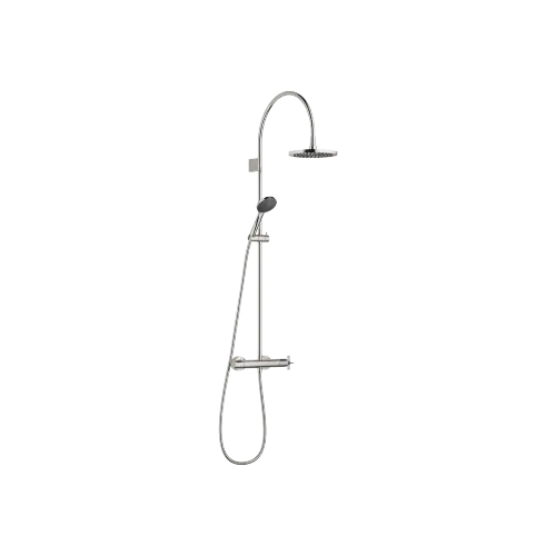 VAIA Showerpipe Application with shower thermostat FlowReduce 220 mm - Platinum - Set containing 2 articles