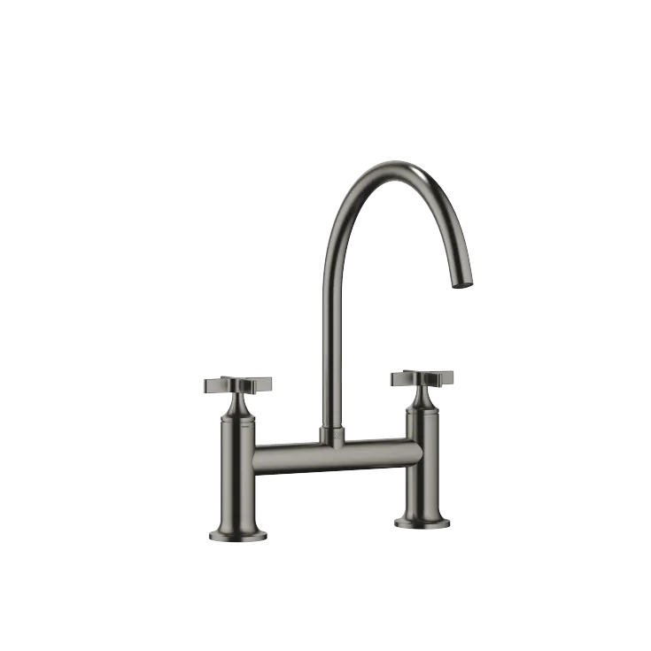 VAIA Two-hole bridge mixer for rinsing/Profi spray - Brushed Dark Platinum - 19 825 809-99 0010