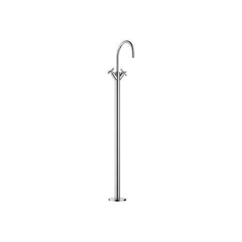 TARA Single-hole basin mixer with stand pipe without pop-up waste - Brushed Chrome - 22 585 892-93