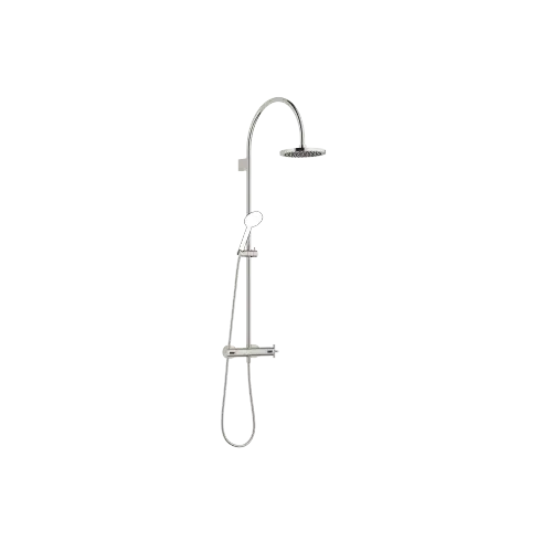 TARA Showerpipe with shower thermostat without hand shower 220 mm - Platinum - 34 458 892-08 0050