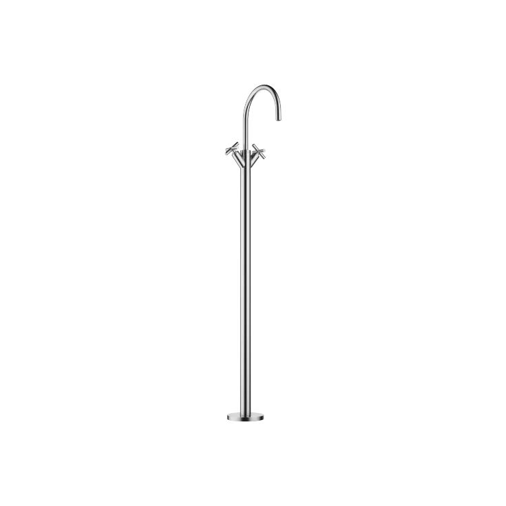 TARA Single-hole basin mixer with stand pipe without pop-up waste - Brushed Chrome - 22 585 892-93 0010