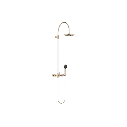 TARA Colonne de douche avec mélangeur de douche 220 mm - Light Gold brossé (PVD) - Set contenant 1 articles