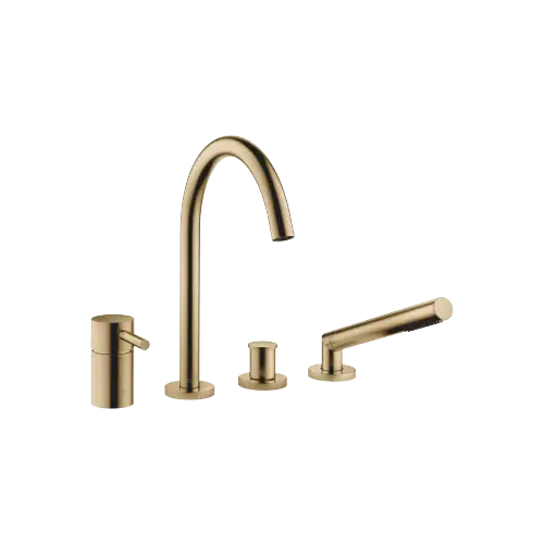 META Bath shower set for bath rim or tile edge installation - Brushed Dark Brass (PVD) - 27 632 661-39