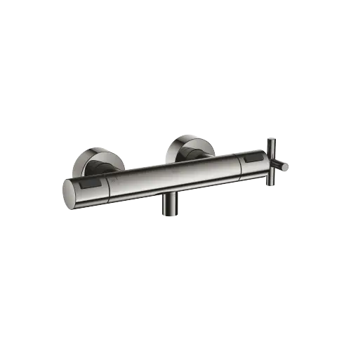 TARA Shower thermostat for wall-mounted installation - Dark Chrome - Set containing 2 articles