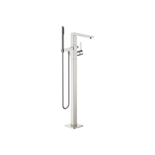 LULU Single-lever bath mixer with stand pipe for free-standing assembly with hand shower set - Brushed Platinum - 25 863 710-06 0050