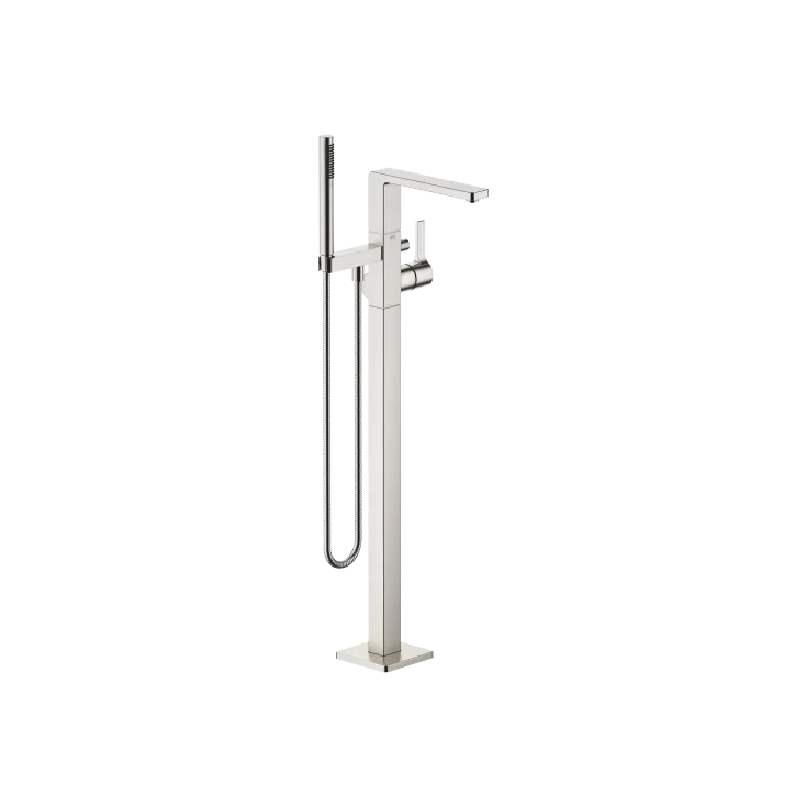 LULU Single-lever bath mixer with stand pipe for free-standing assembly with hand shower set - Brushed Platinum - 25 863 710-06 0050