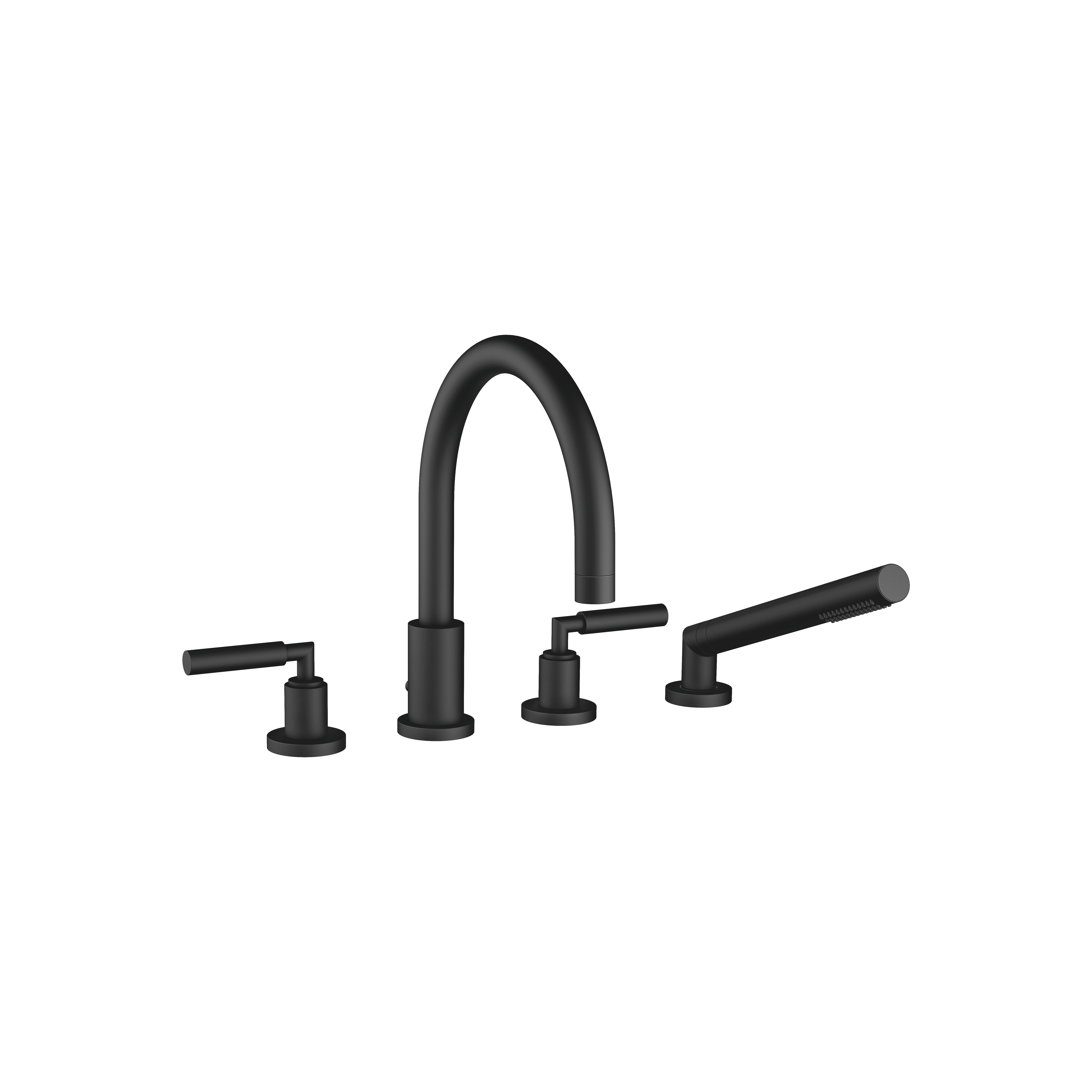 TARA Matte Black : Bath shower set for bath rim or tile edge installation