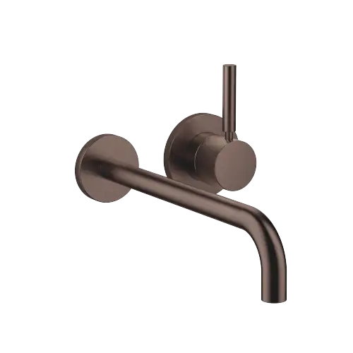 META Wall-mounted single-lever basin mixer with individual rosettes - Brushed Dark Bronze (PVD) - 36 863 660-43