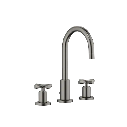 TARA Three-hole basin mixer with pop-up waste - Brushed Dark Platinum - 20 710 892-99