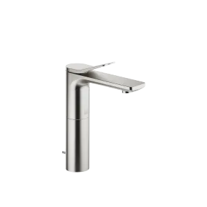 LISSÉ Single-lever basin mixer with raised base with pop-up waste - Brushed Platinum - 33 506 845-06