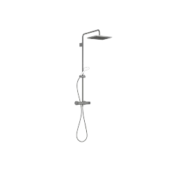 Showerpipe with shower thermostat without hand shower - Brushed Dark Platinum - 34 459 980-99