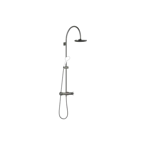 VAIA Showerpipe mit Brause-Thermostat ohne Handbrause FlowReduce - Dark Chrome - 34 459 809-19