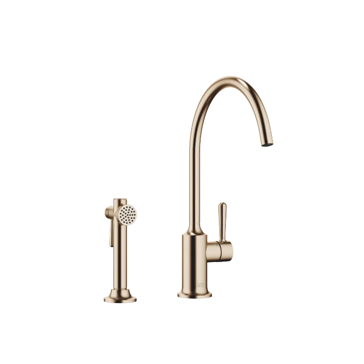 VAIA Einhebelmischer mit Spülbrausegarnitur - Champagne gebürstet (22kt Gold) - Set aus 2 Artikeln