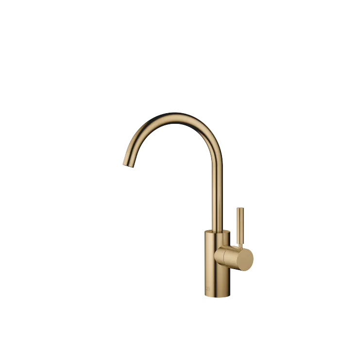 META Single-lever basin mixer without pop-up waste - Brushed Dark Brass - 33 505 661-39