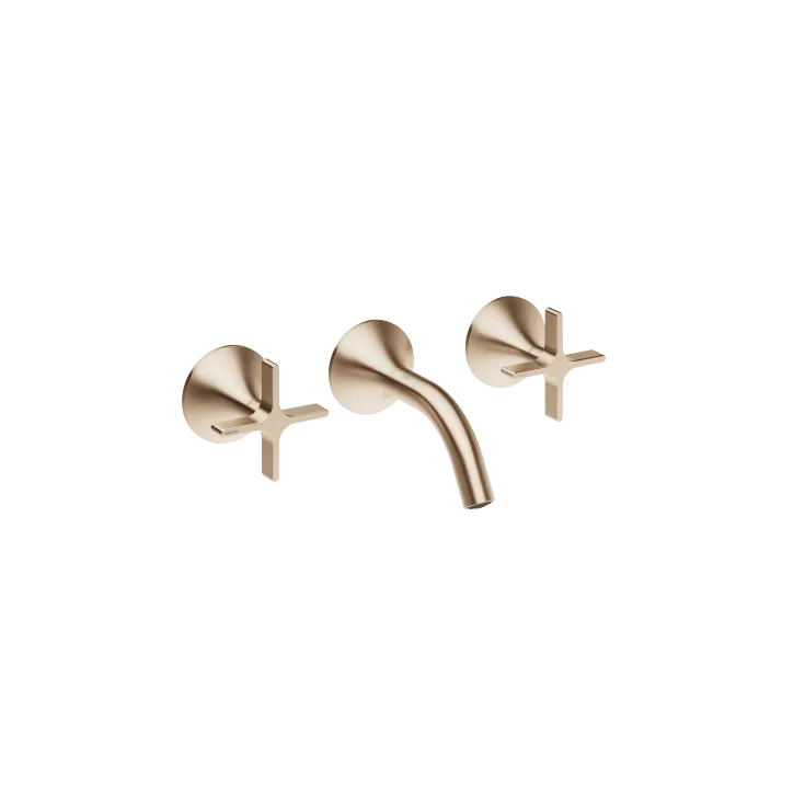 VAIA Wall-mounted basin mixer without pop-up waste - Brushed Champagne (22kt Gold) - 36 702 809-46