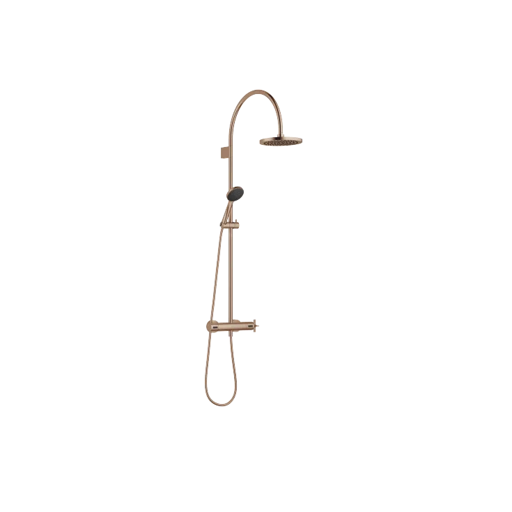VAIA Shower pipe with shower thermostat - Brushed Bronze - Set containing 2 articles