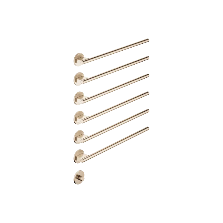 Handtuchwärmer , 6-fach , Ausladung rechts , mit Bedienelement - Champagne gebürstet (22kt Gold) - Set aus 2 Artikeln