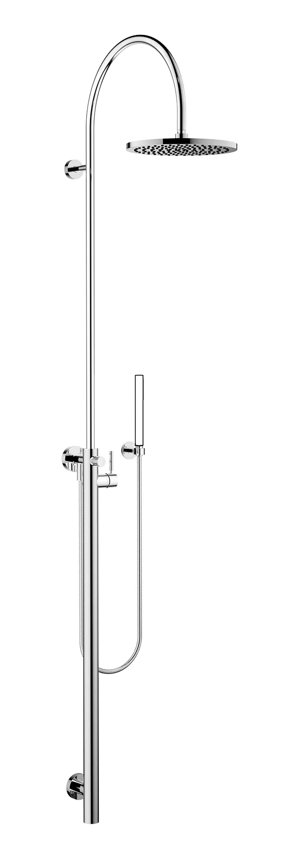 Shower system with single-lever shower mixer without hand shower FlowReduce - Brushed Dark Bronze (PVD) - 26 025 661-43