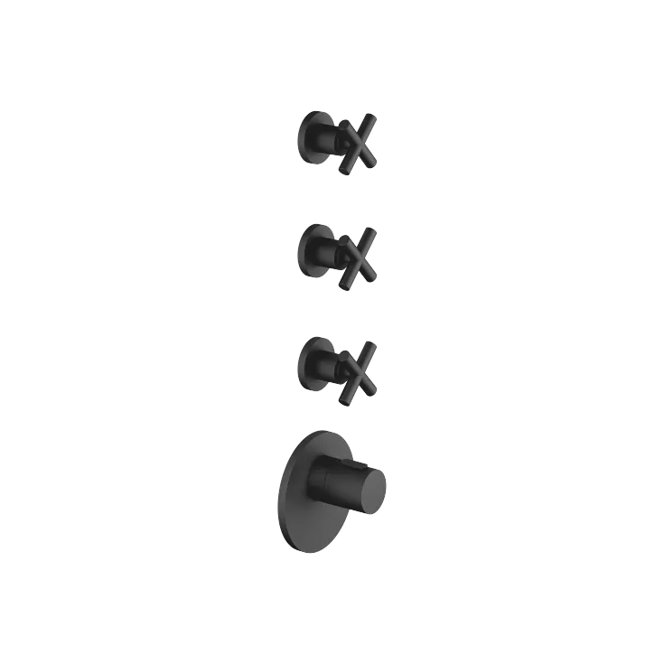 TARA xTOOL Modulo termostato con 3 rubinetti - Nero opaco - Set contenente 4 articoli