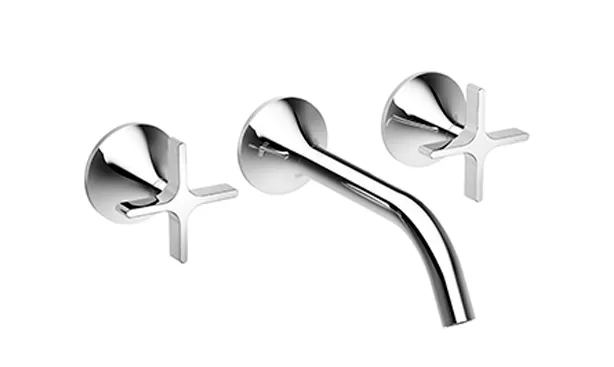 VAIA Wall-mounted three-hole lavatory mixer without drain - Brushed Dark Bronze (PVD) - 36 712 809-43 0010