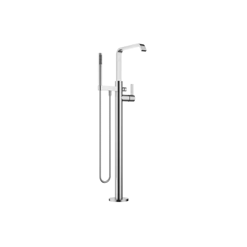 IMO Single-lever tub mixer with stand pipe for freestanding installation with hand shower set - Brushed Chrome - 25 863 671-93