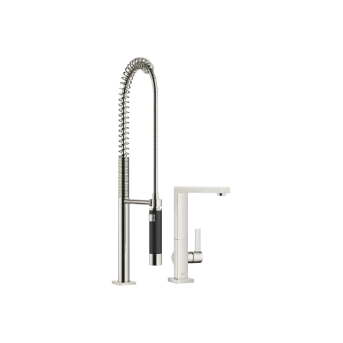 LOT Single-lever mixer with Profi spray set - Platinum - Set containing 2 articles