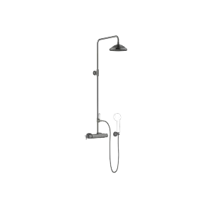 MADISON Showerpipe with shower thermostat without hand shower - Brushed Dark Platinum - 34 459 360-99