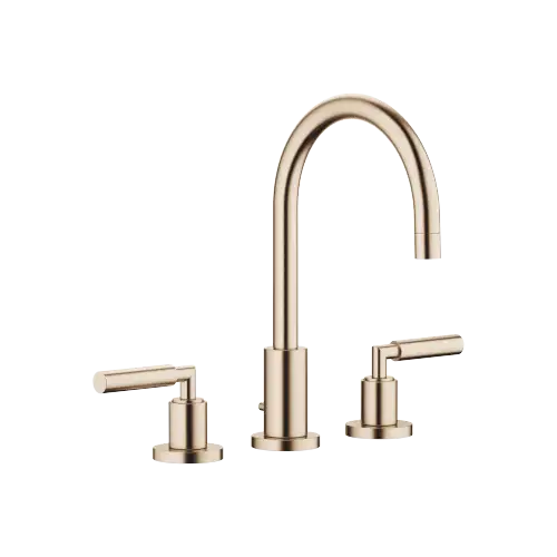 TARA Three-hole basin mixer with pop-up waste - Brushed Champagne (22kt Gold) - 20 713 882-46