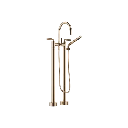TARA Two-hole bath mixer for free-standing assembly with hand shower set - Brushed Champagne (22kt Gold) - 25 943 882-46 0050